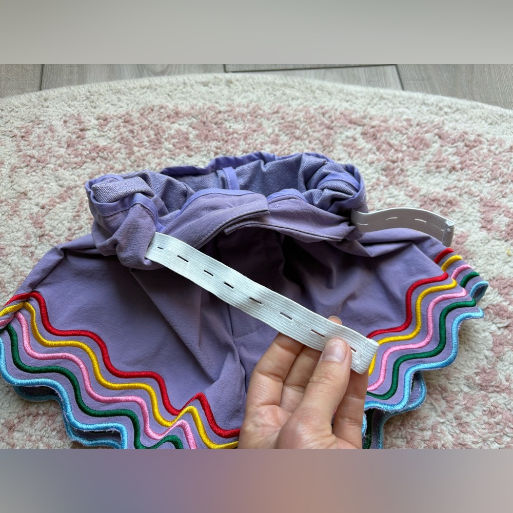 Lola + The Boys Lavender Shorts with Rainbow Trim - Picture 5 of 8